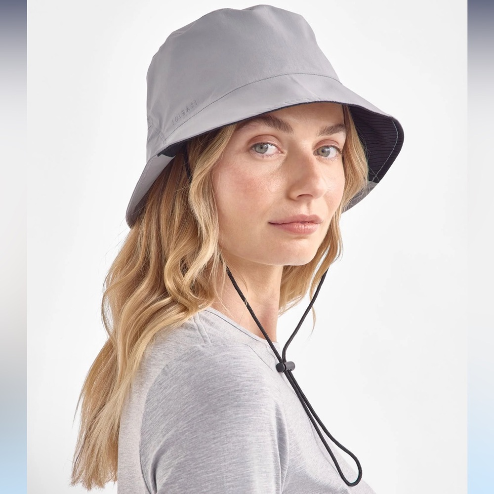 NWT I Solbari Women’s Technical Bucket Hat I color Silver Grey I Size S/M